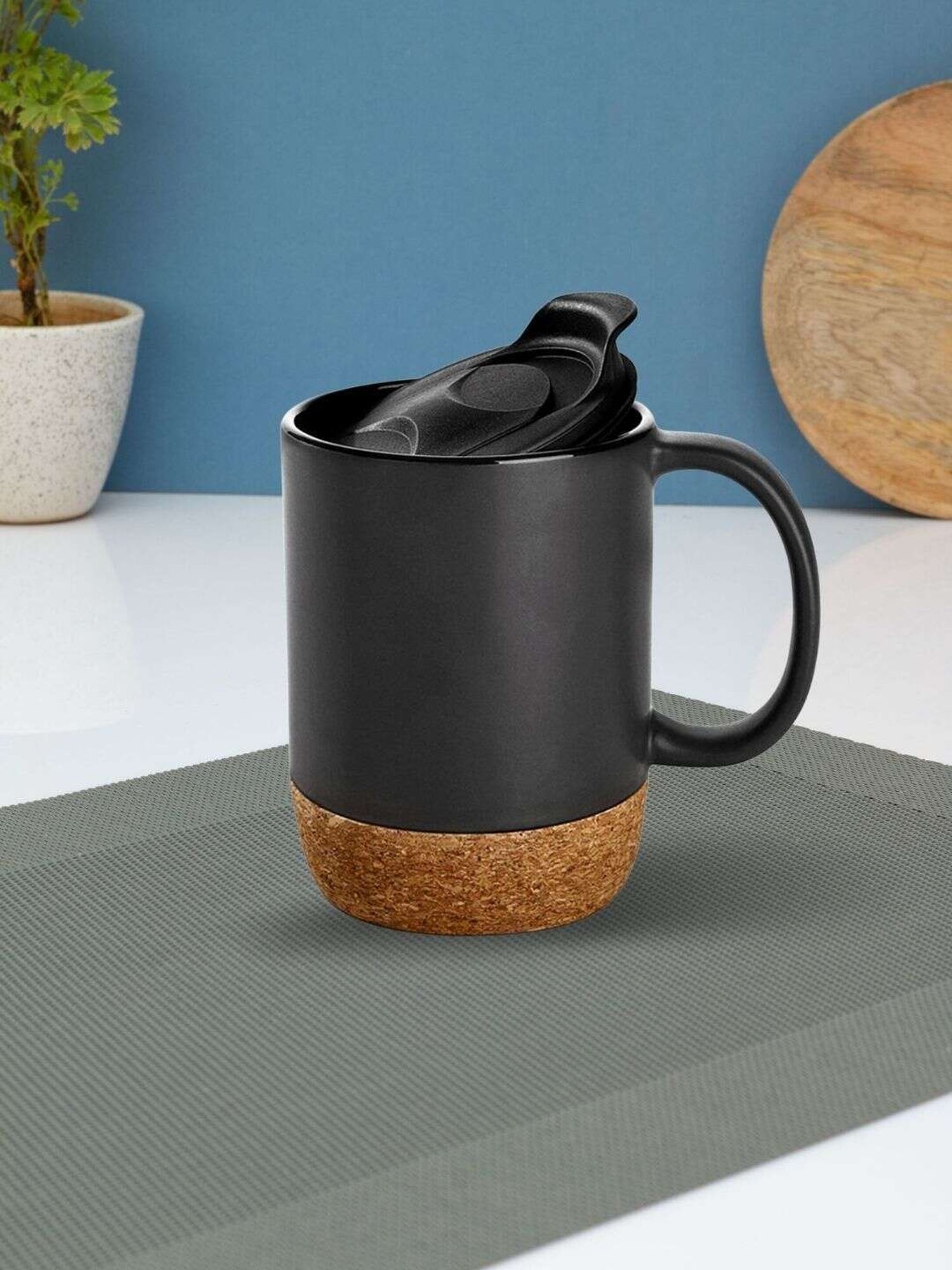 JCPL Black & Brown Ceramic Milk & Coffee Mug (0.44L) - Set of 1