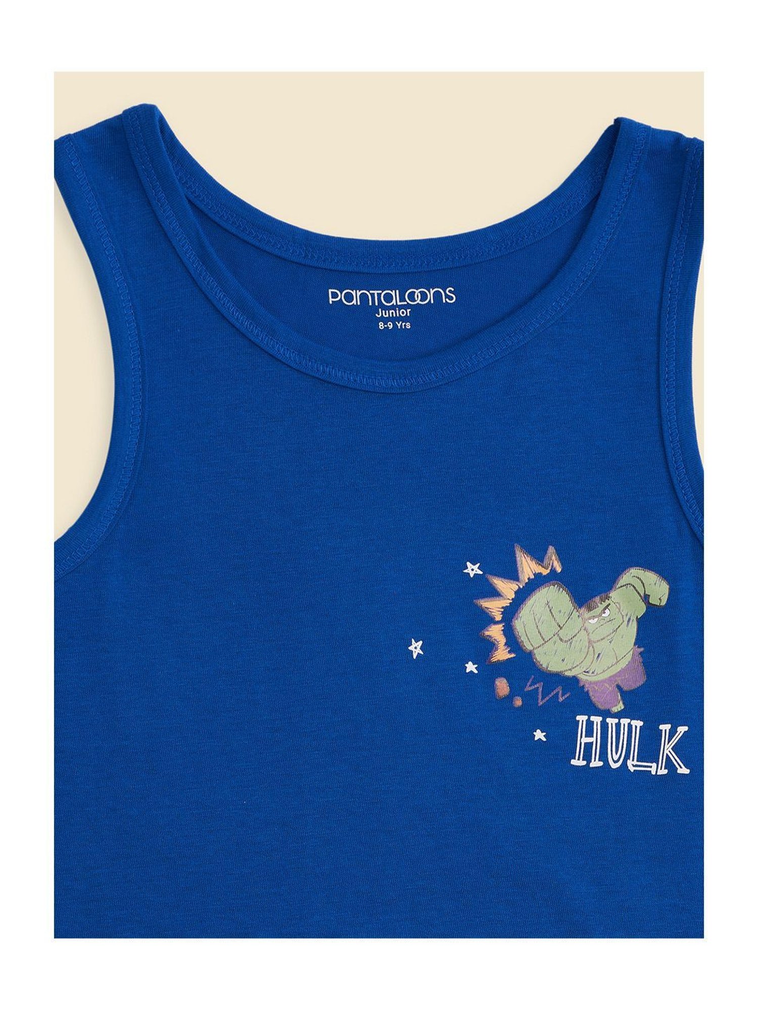 Pantaloons Junior White & Royal Blue Printed Vest (Pack Of 2)