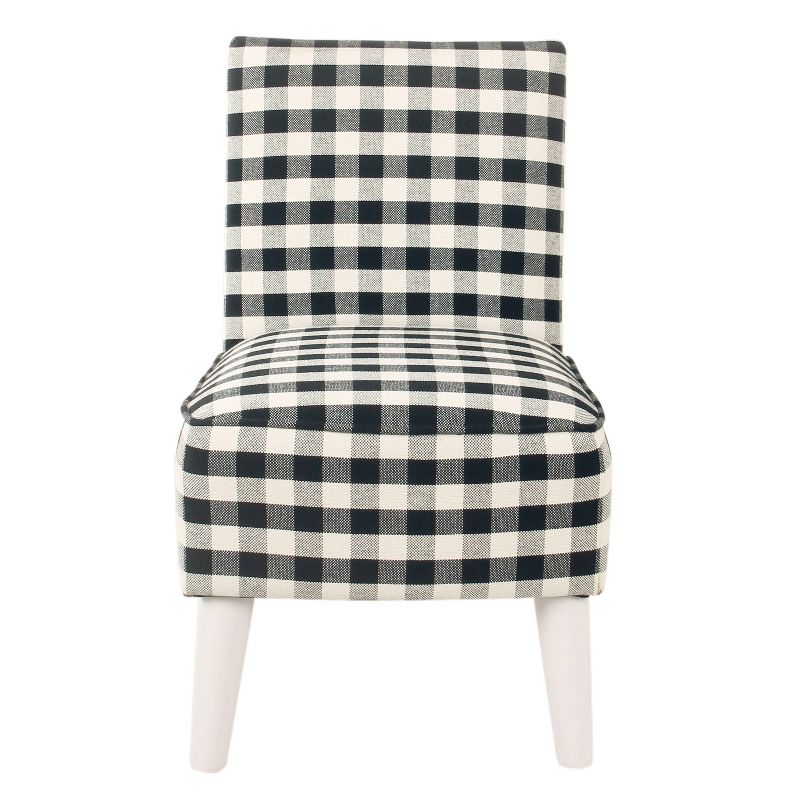 Kids' Modern Slipper Chair Mini Plaid Black - HomePop