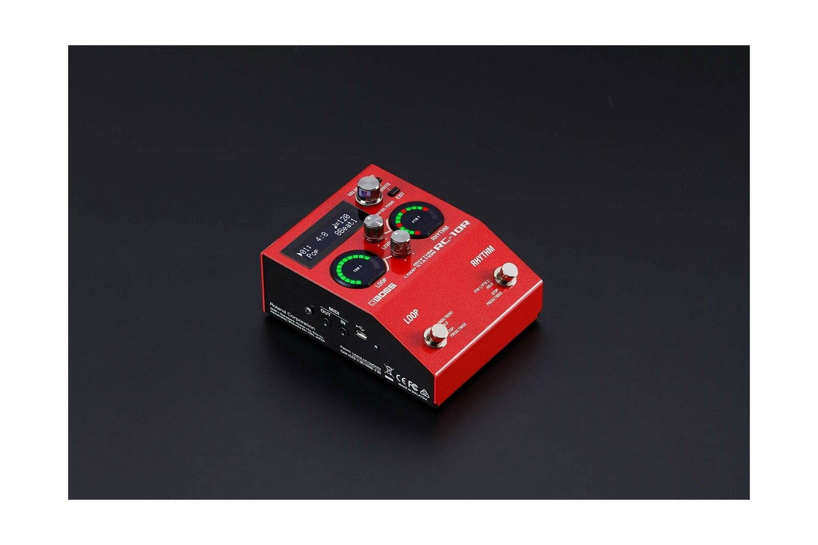 BOSS Guitar Looper Effects Pedal, Red (RC-10R)