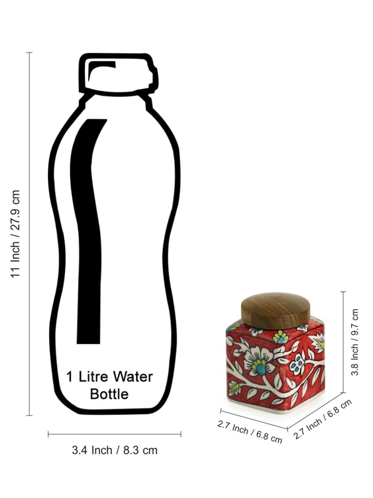 ExclusiveLane Mughal-e-Zahra Red & Brown Ceramic Storage Jar With Lid - Set of 4