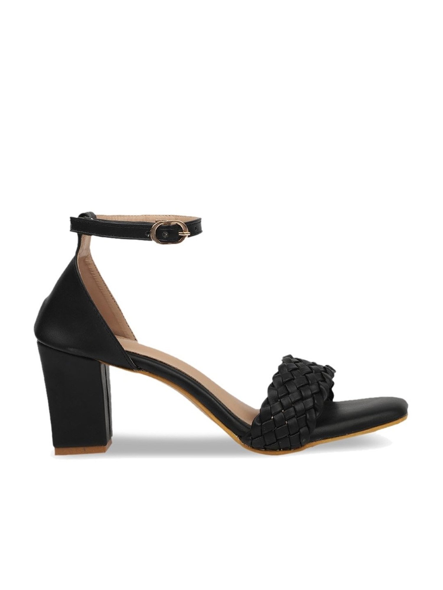 Iconics Women's Black Ankle Strap Sandals