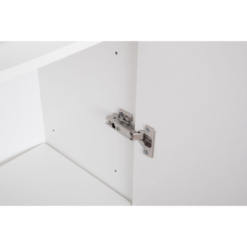 Basicwise Modern Long Bathroom Wall Mounted Cabinet, White