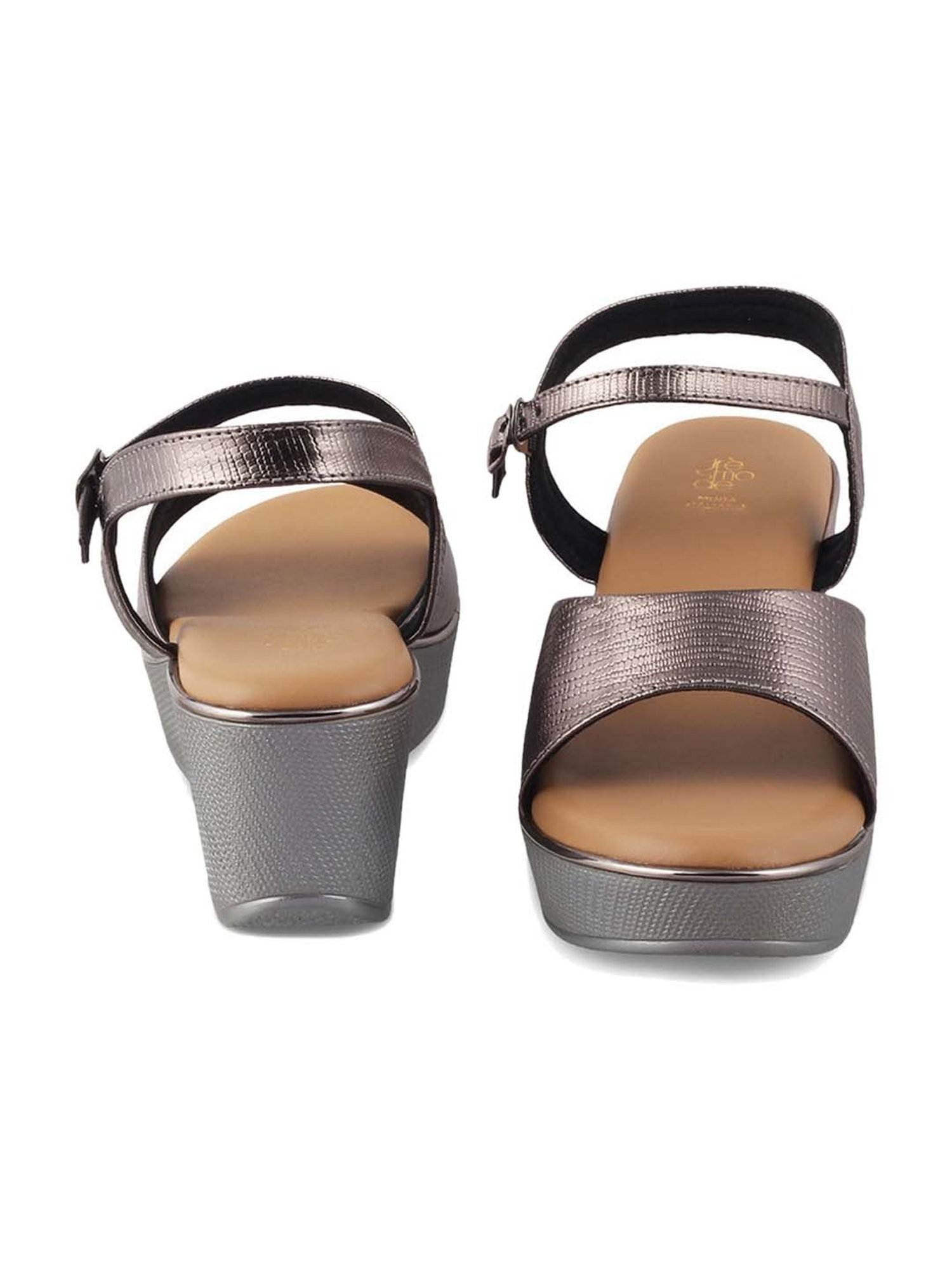 Tresmode Women's Pewter Ankle Strap Wedges