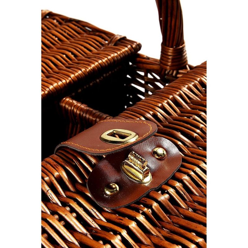 Picnic at Ascot Insulated Picnic Basket/Cooler Fully Equipped with Service for 2 - Trellis Green