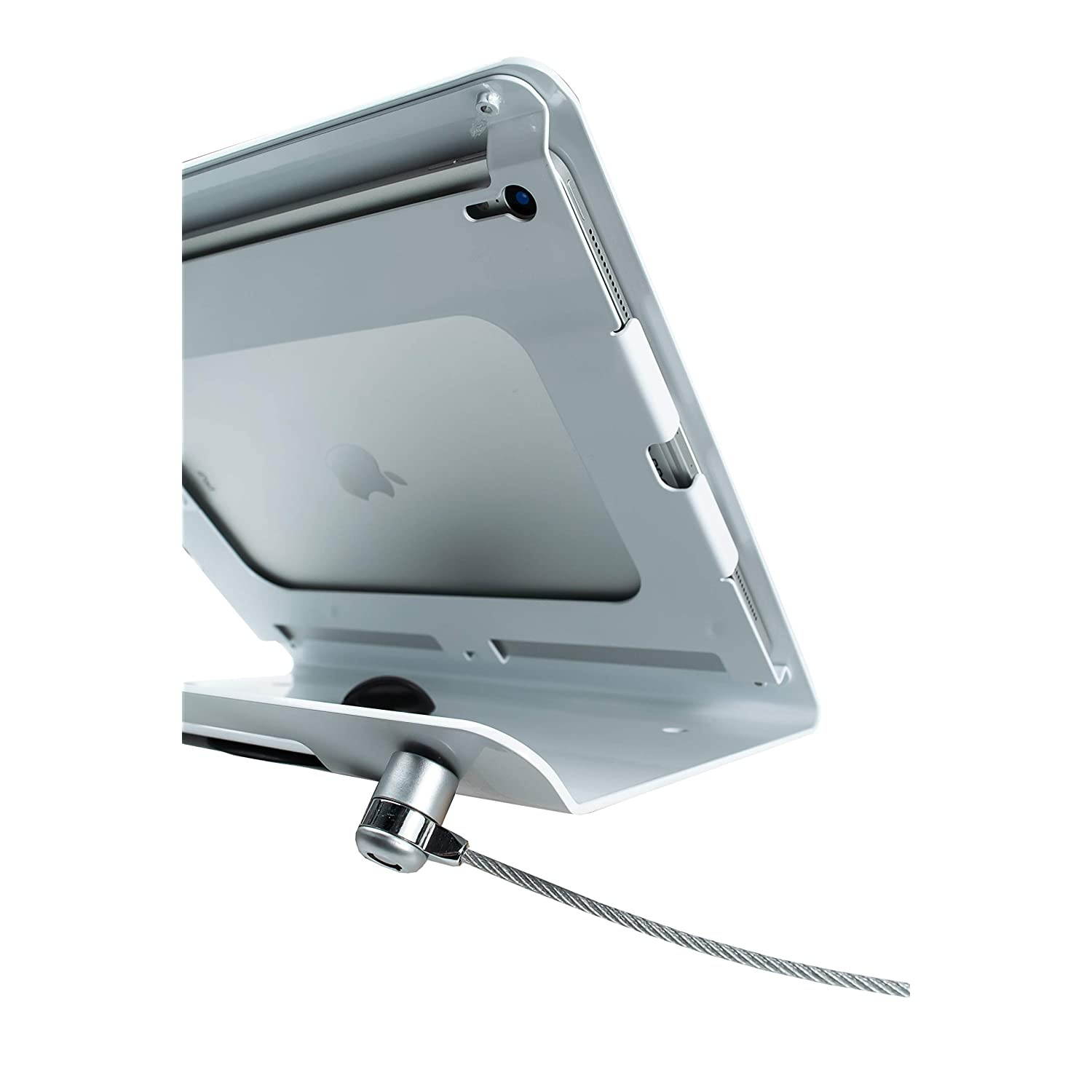 Tablet Stand, CTA Digital Rotating Theft-Deterrent Kiosk Stand for iPad Pro 12.9 Gen. 3, White