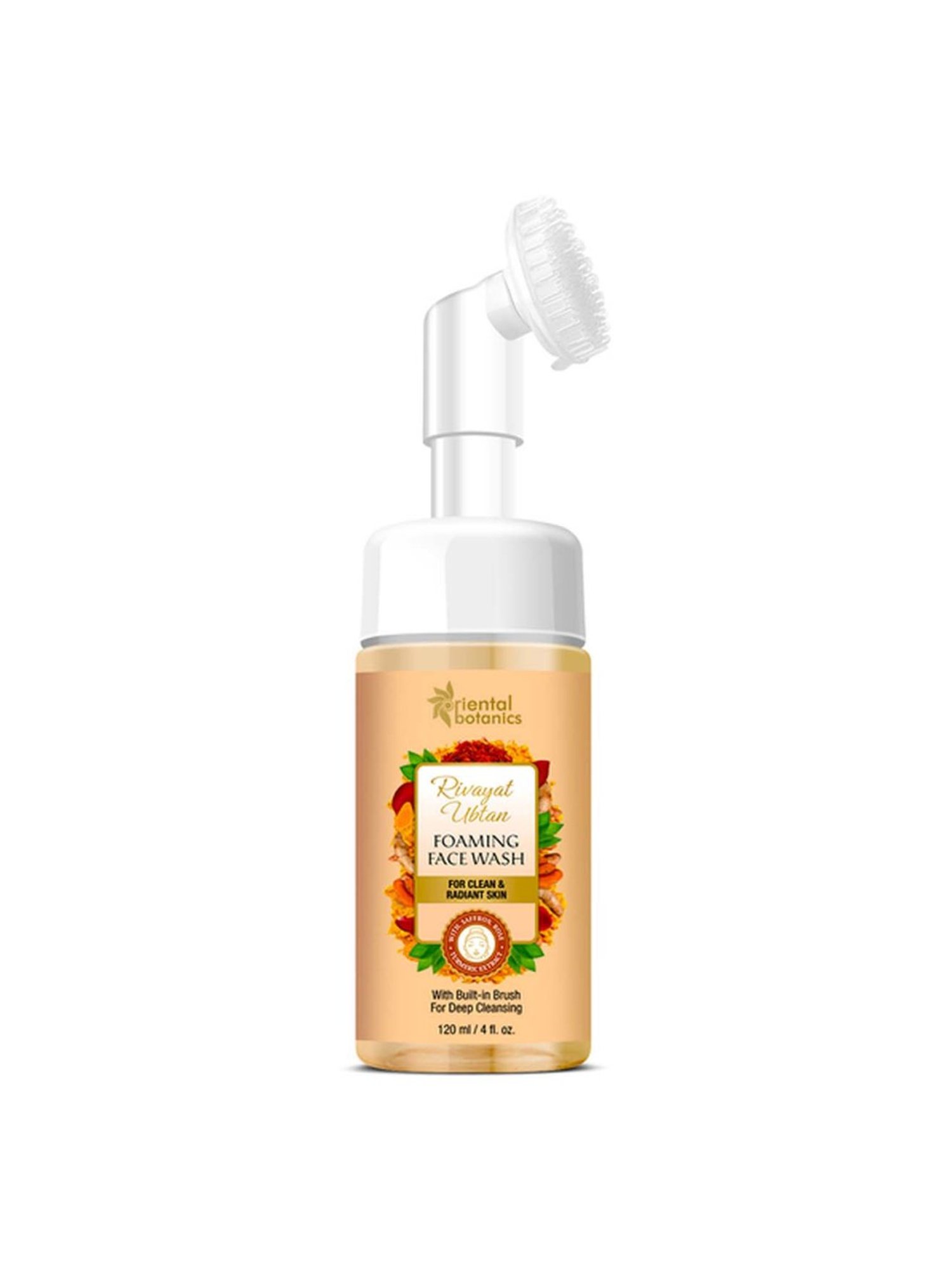 Oriental Botanics Rivayat Ubtan Foaming Face Wash with Built-in Brush - 120 ml