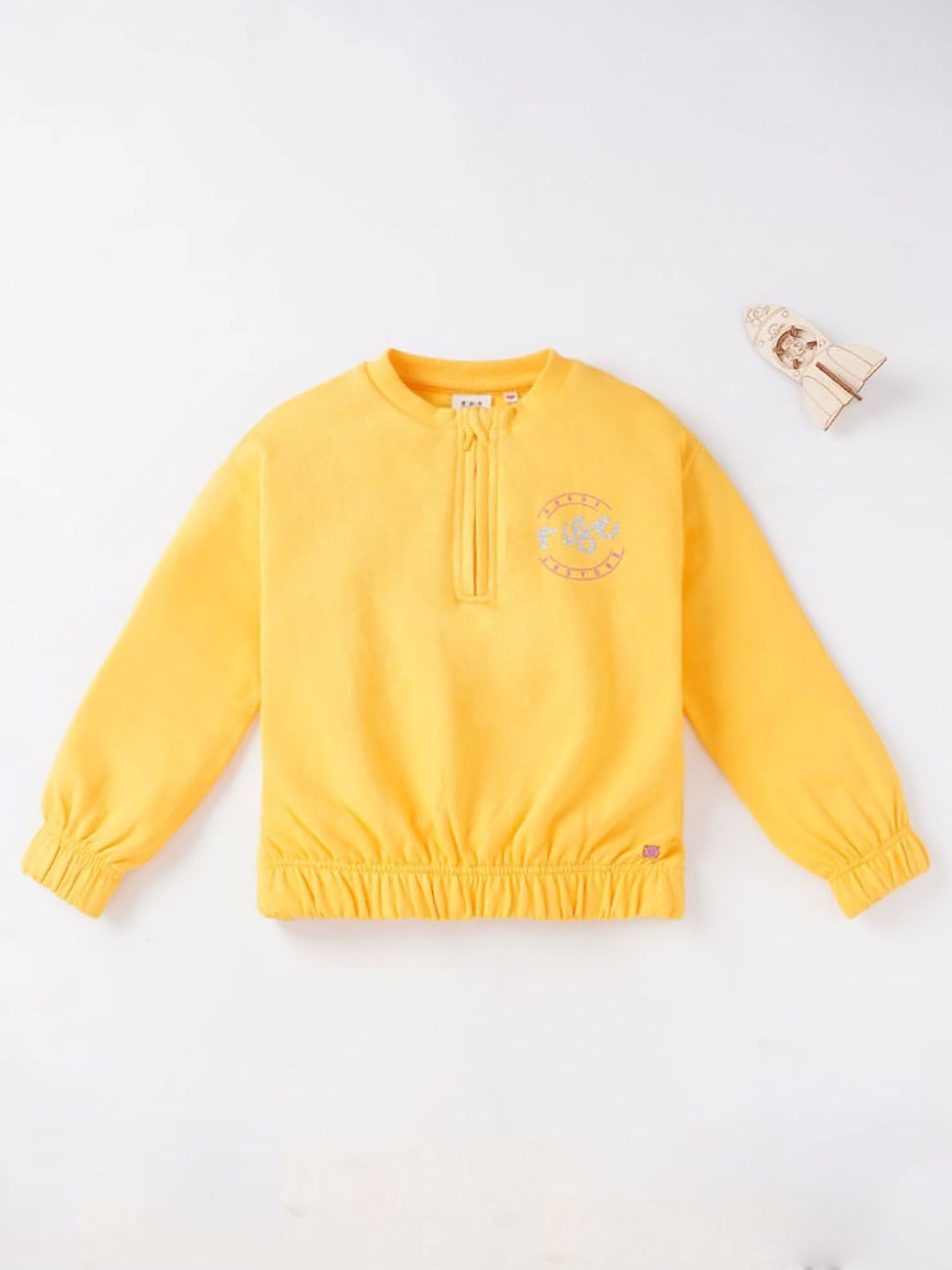 Ed-a-Mamma Kids Yellow Solid  Sweatshirt