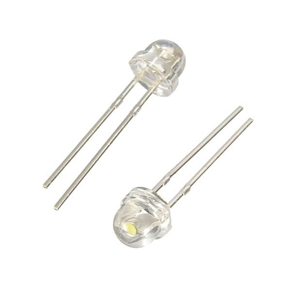 300pcs F5 5mm White Bright Diode Straw Hat Super Light LED Assortment Kit