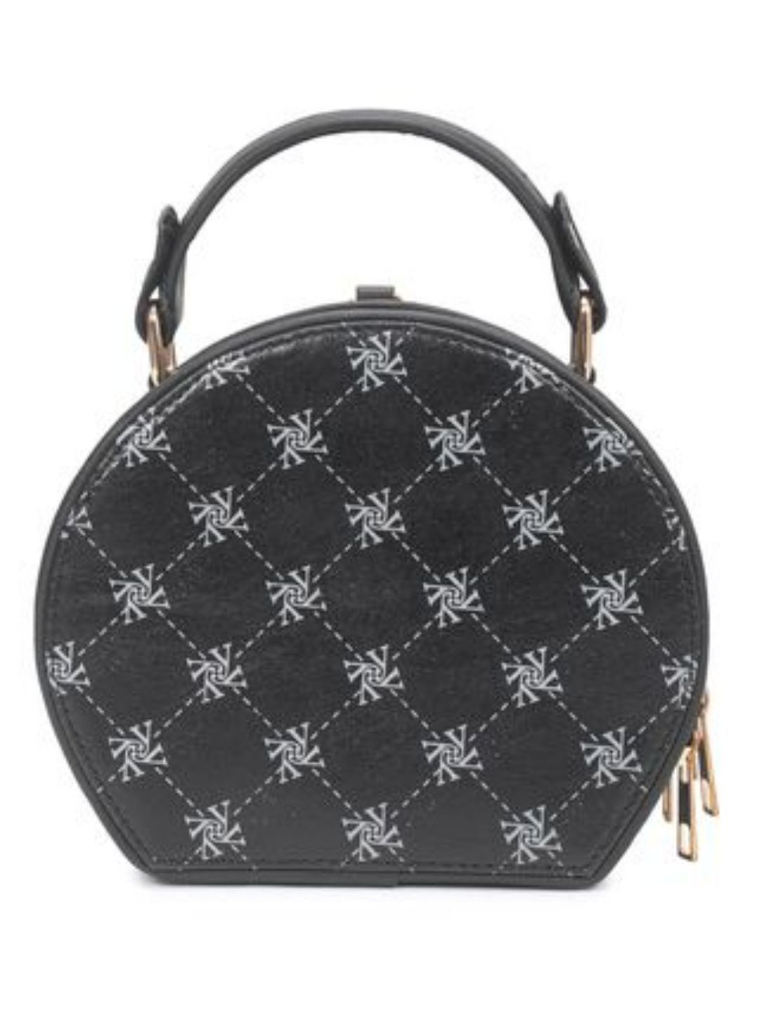 Yelloe Black Printed Medium Cross Body Bag