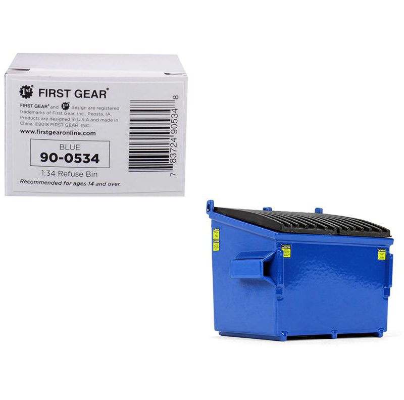 Refuse Trash Bin Blue 1/34 Diecast Model by First Gear