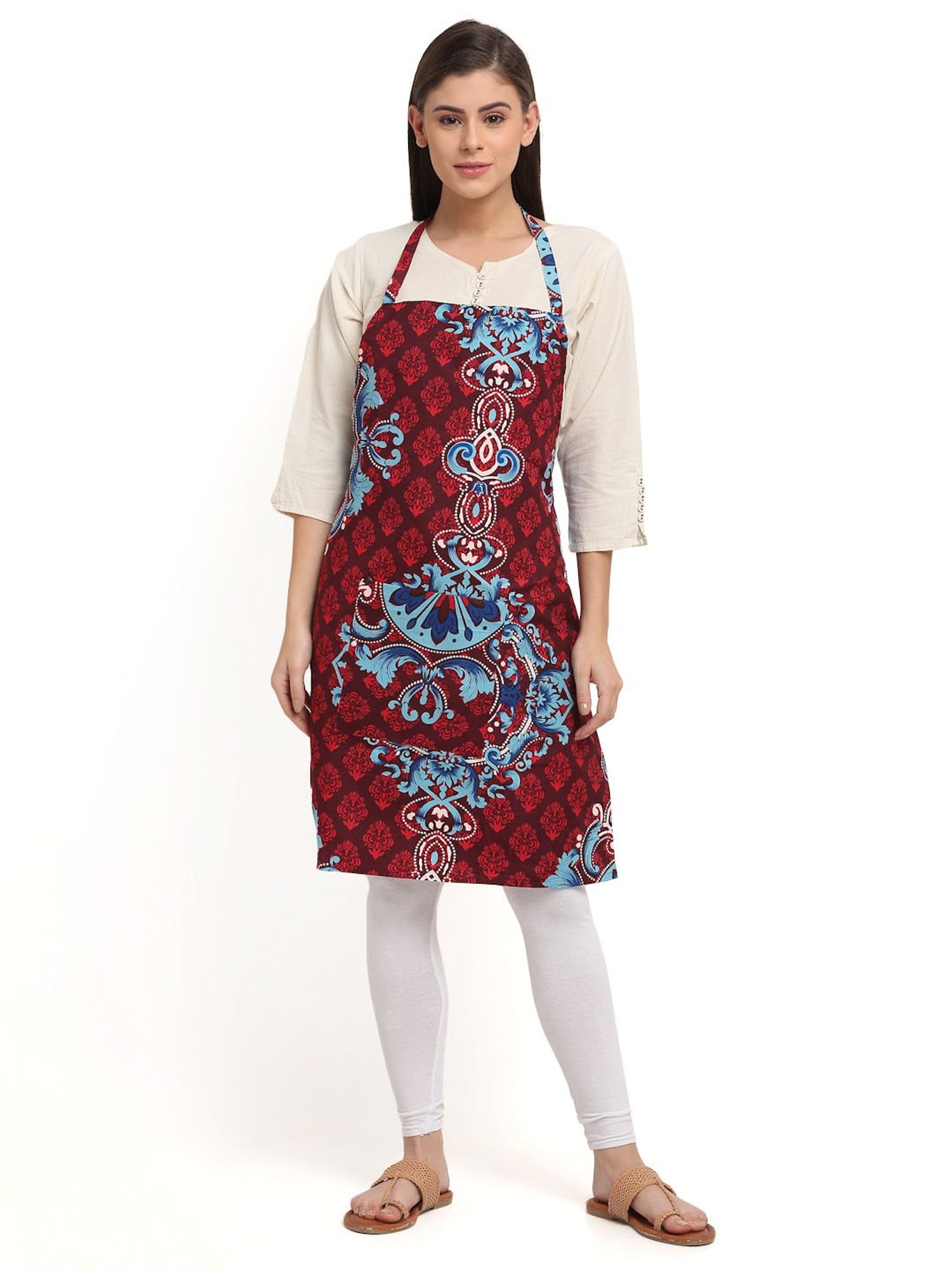 NEUDIS Maroon & Blue Polyester 210 TC Apron with Napkin
