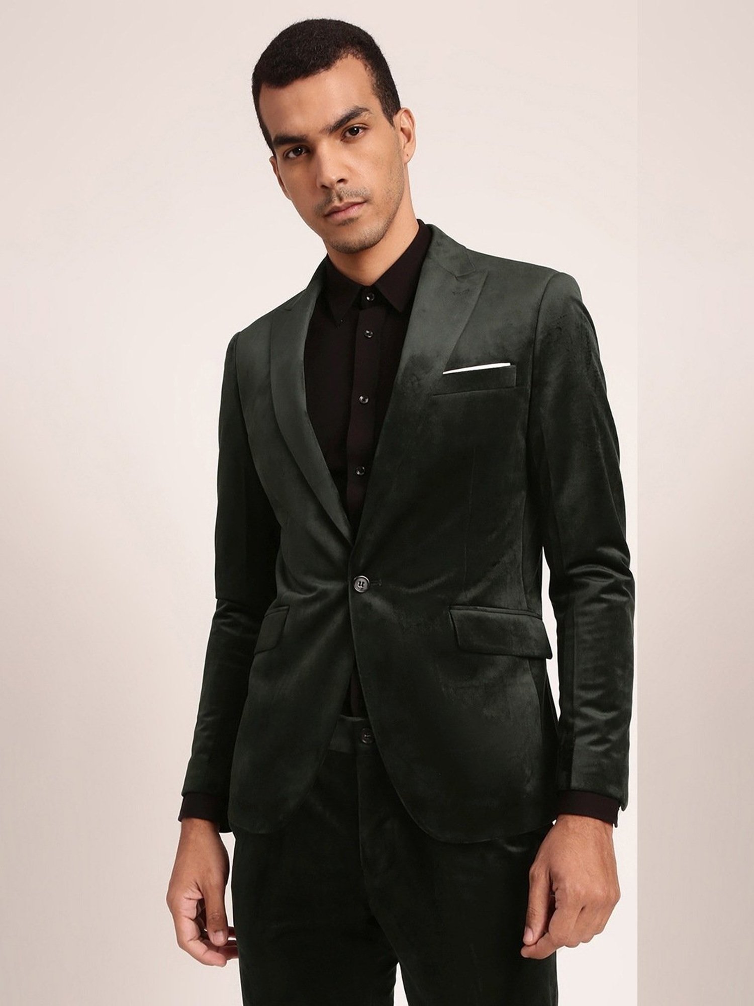 Lindbergh Dark Green Slim Fit Blazer