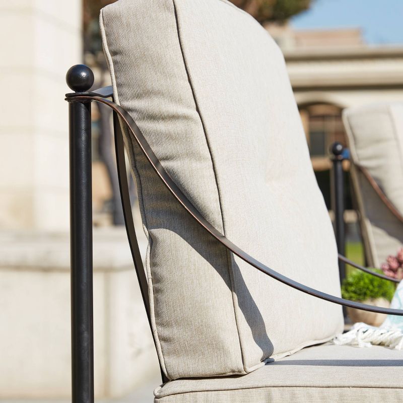 3pc Patio Steel Patio Seating Sets Cream - Lokatse