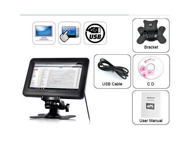 Feelworld DP-701T, 7 inch TFT LCD 4 Wire Resistive USB Powered Touchscreen Monitor for Computers,7-Inch TFT LCD Portable USB Powered Touchscreen Monitor with Built-in Stand and Stylus