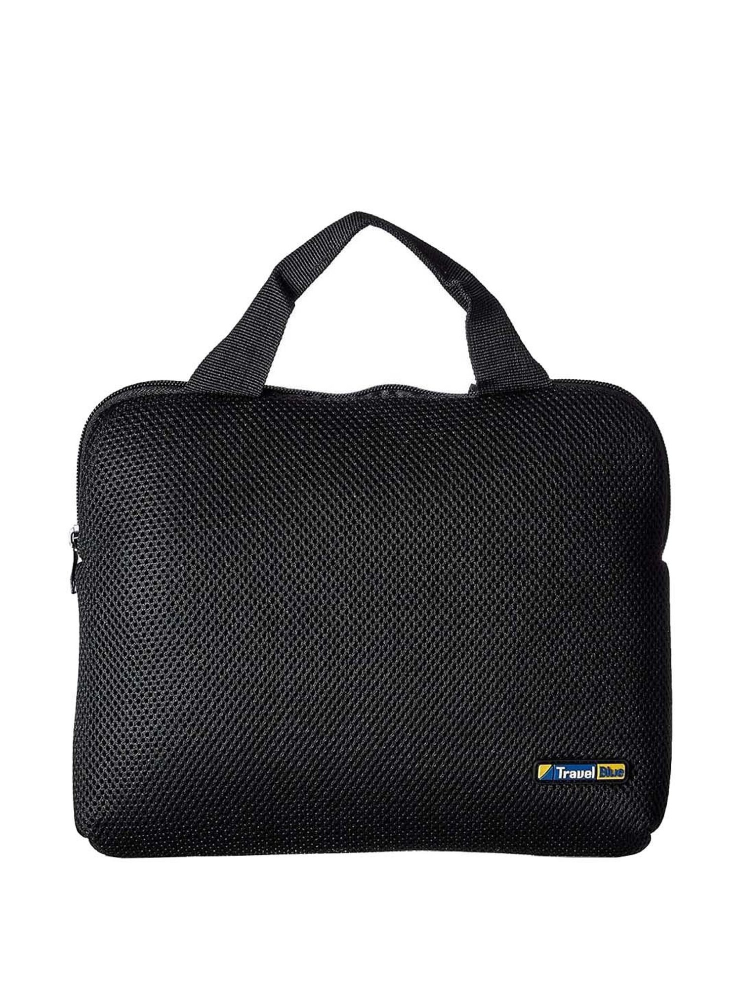 Travel Blue Black Textured Laptop Sleeves