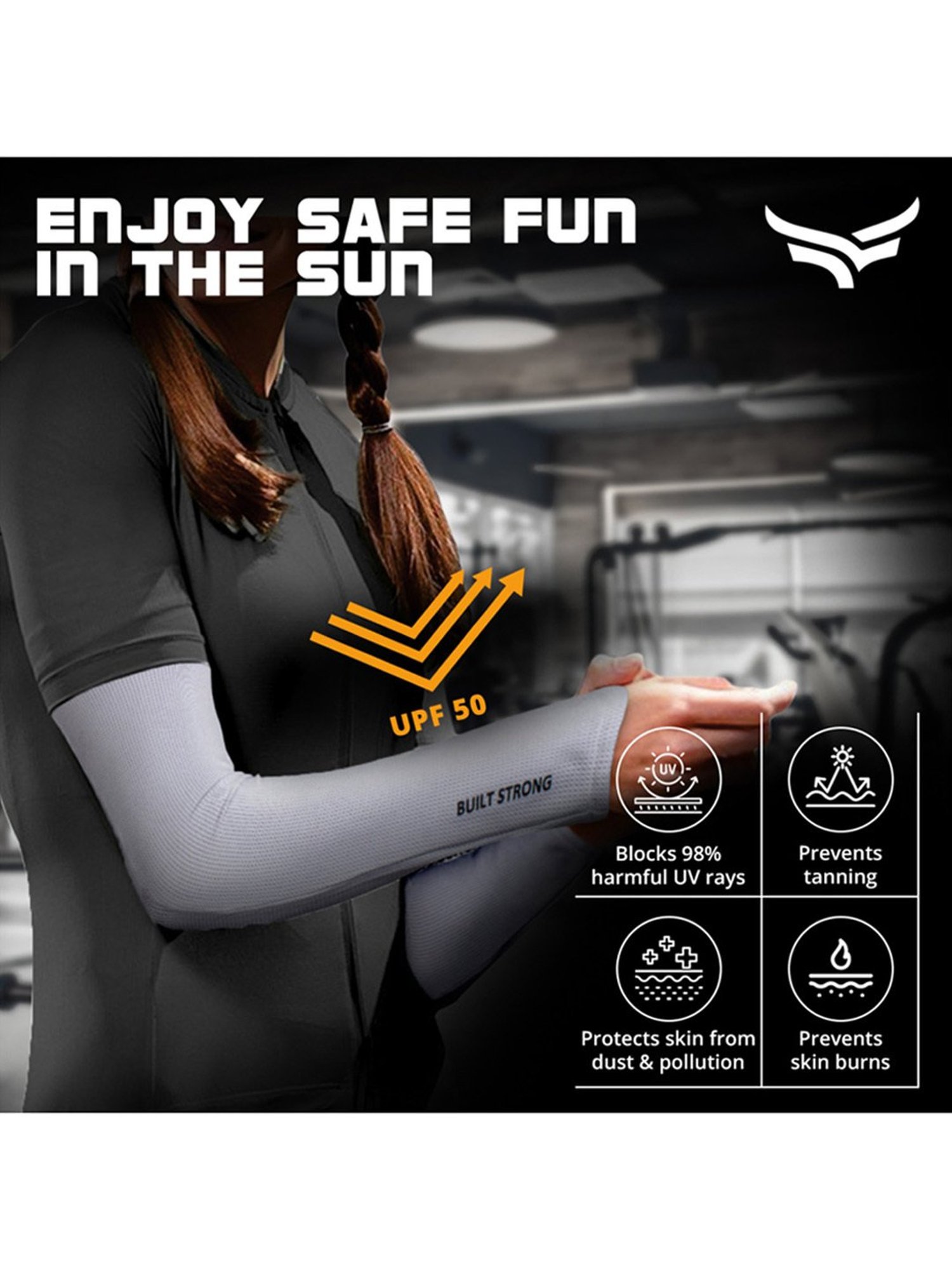 Xtrim UV Tan Protection Long Arm Sleeves (Grey) Size - Medium