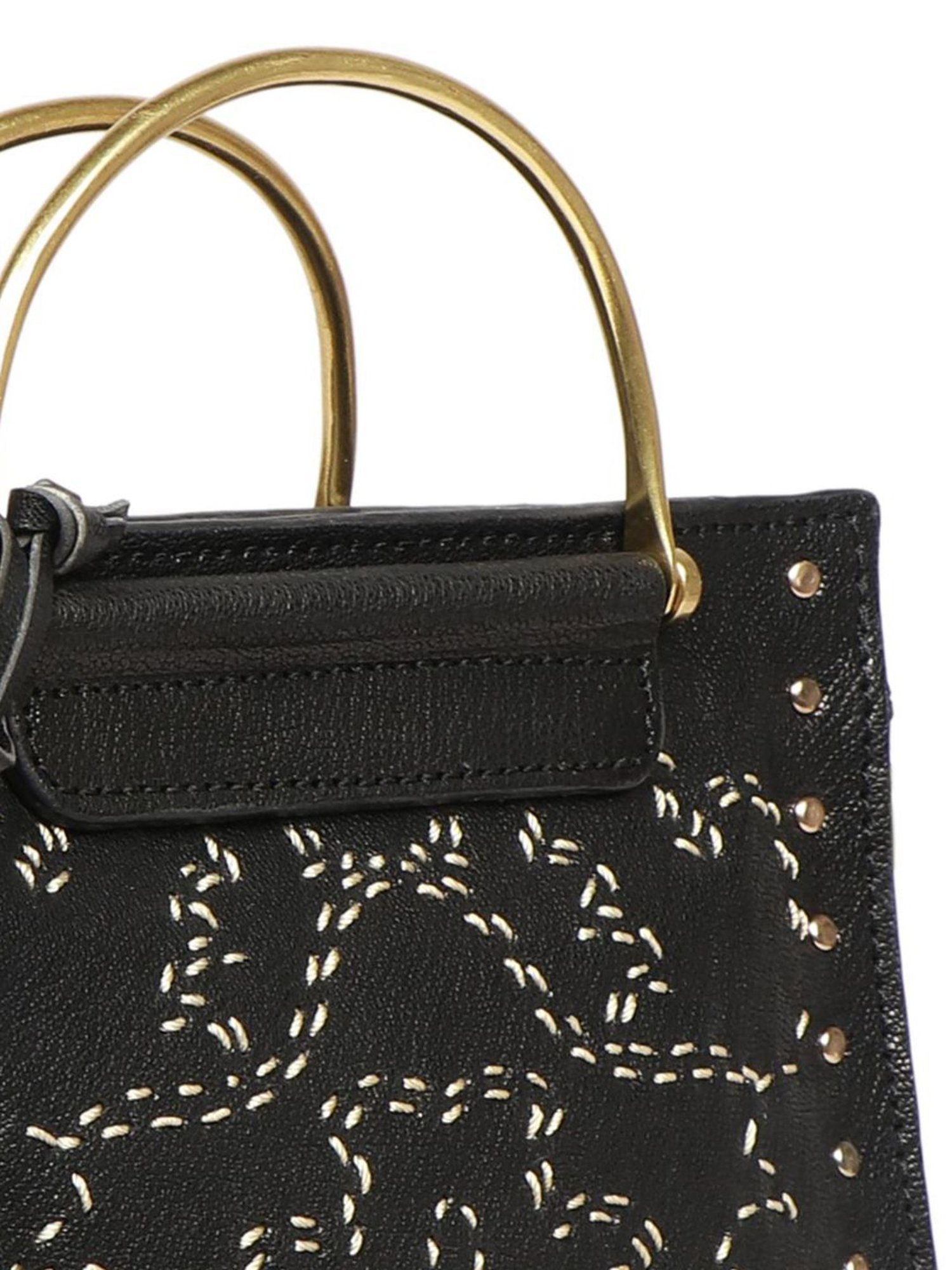 Hidesign Black Textured Medium Handbag