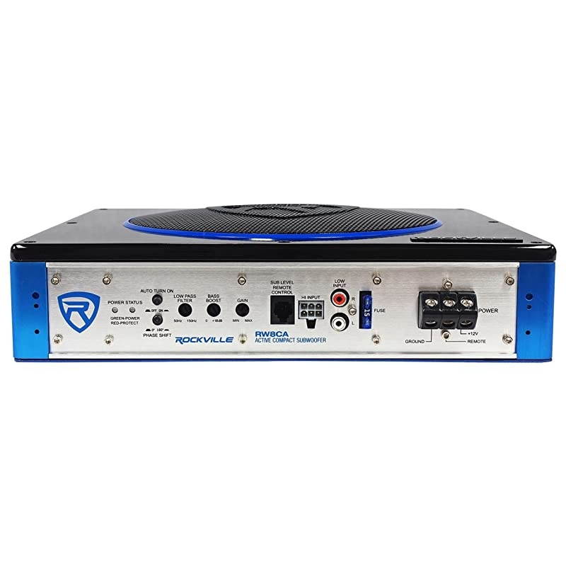 RW8CA 8 600 Watt Low Profile UnderSeat Active Powered Car Subwoofer