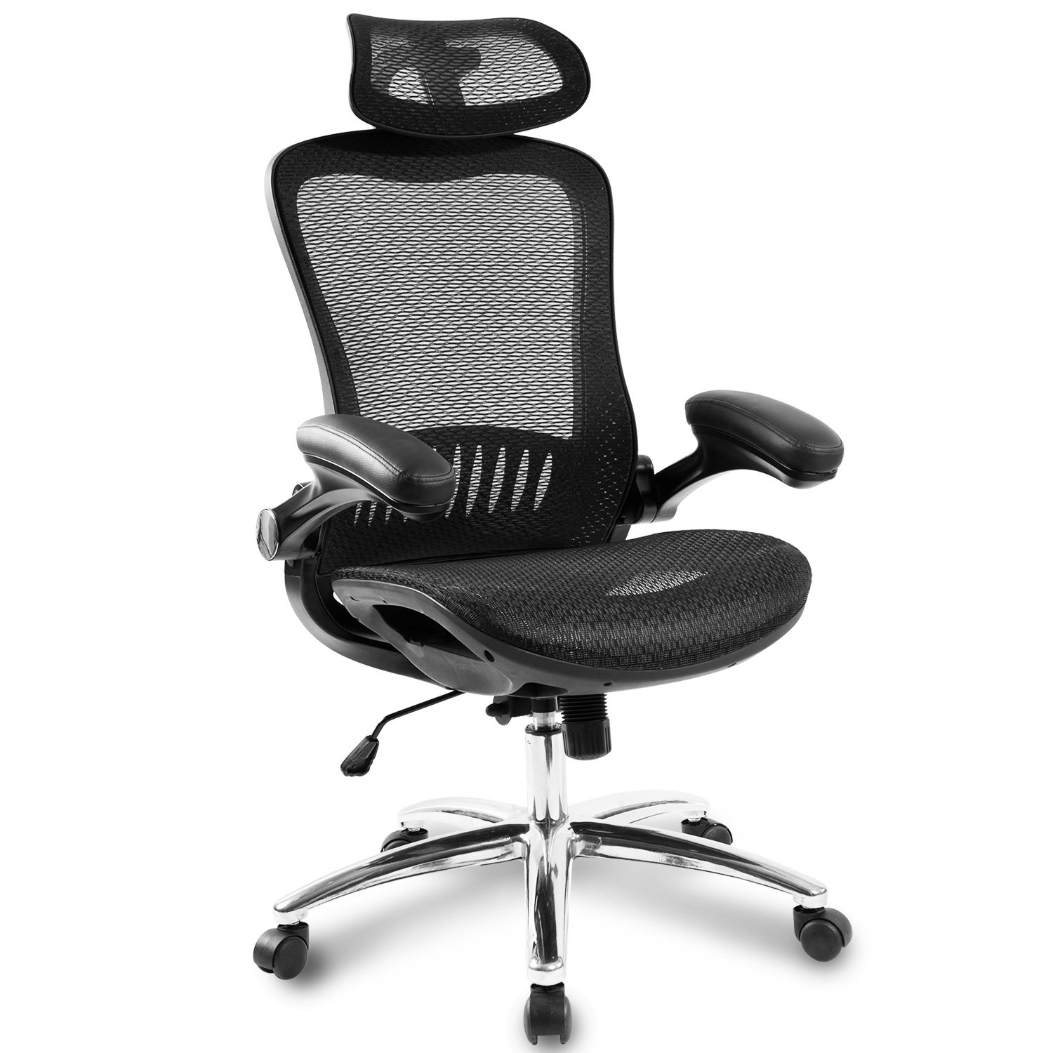 Adjustable office Chair Ergonomic Mesh Chair Computer Chair Home Executive Desk Chair Comfortable Reclining Swivel Chair High Back with Wheels and Adjustable Headrest Black