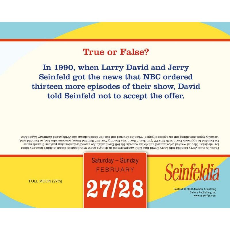 2021 Seinfeldia Trivia from the Show About Nothing Boxed Daily Calendar [Calendar] Armstrong, Jennifer
