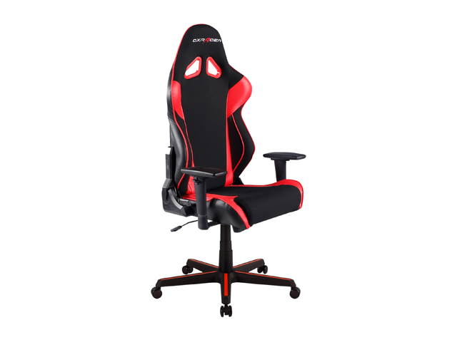 DXRacer Ergonomically Designed Racing Series RAA106 Black and Red Strong Mesh and PU Leather 135-degree Recline High-End Gaming Chair with Neck and Lumbar Support Pillow