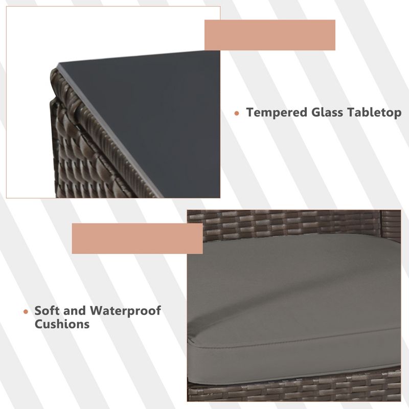 Costway 8PCS Rattan Patio Conversation Set Outdoor Furniture Set Garden w/ Cushion