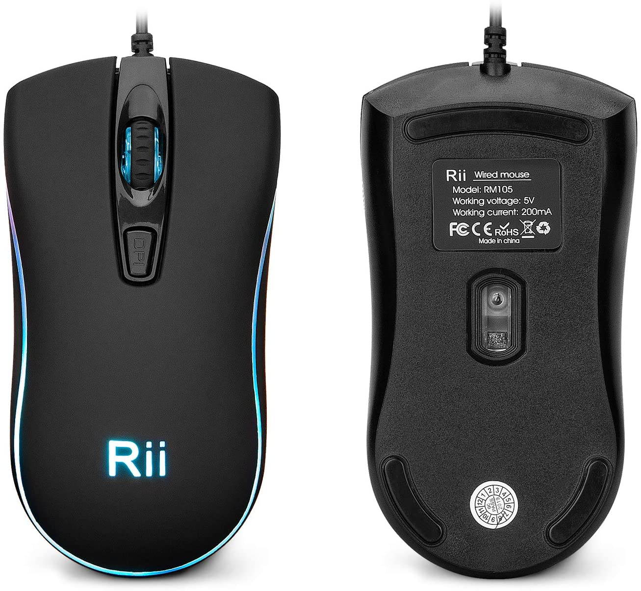 Rii RGB Backlit Business Keyboard,Gaming Keyboard and Mouse Combo,USB Wired Keyboard,RGB Optical Mouse for Gaming,Business Office