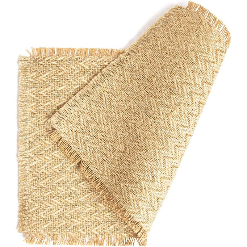 Natural Jute Table Placemats Set of 4 Dining Table Mat for Kitchen Party Decor (17.75 x 12 in)