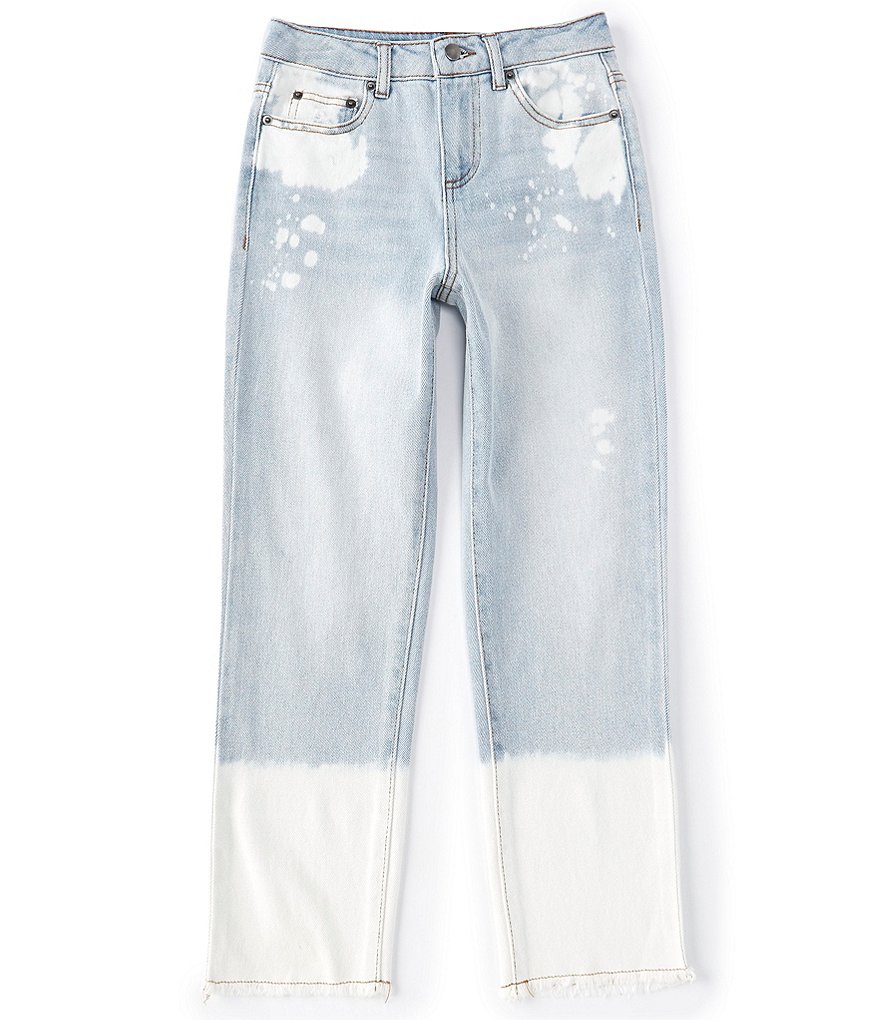 GB Girls Big Girls 7-16 Denim Bleach Wash Hem Pant