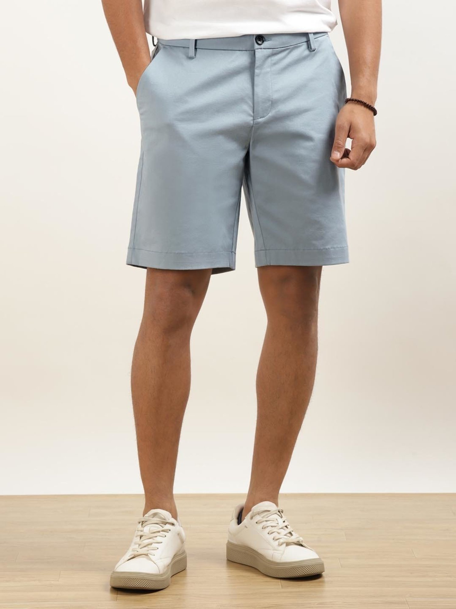 Andamen Blue Cotton Regular Fit Shorts