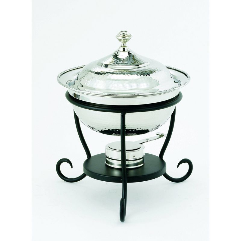 Old Dutch 3qt Stainless Steel Hammered Round Chafing Dish