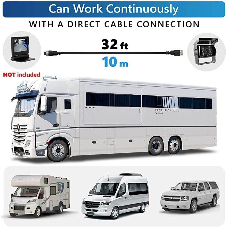 Backup Camera Heavy Duty IR Night Vision Waterproof for Trucks Car Vehicle Trailer Truck Van Tow rv Cab Cam Replacement Universal Auto Rear View Backup Camera with Cable