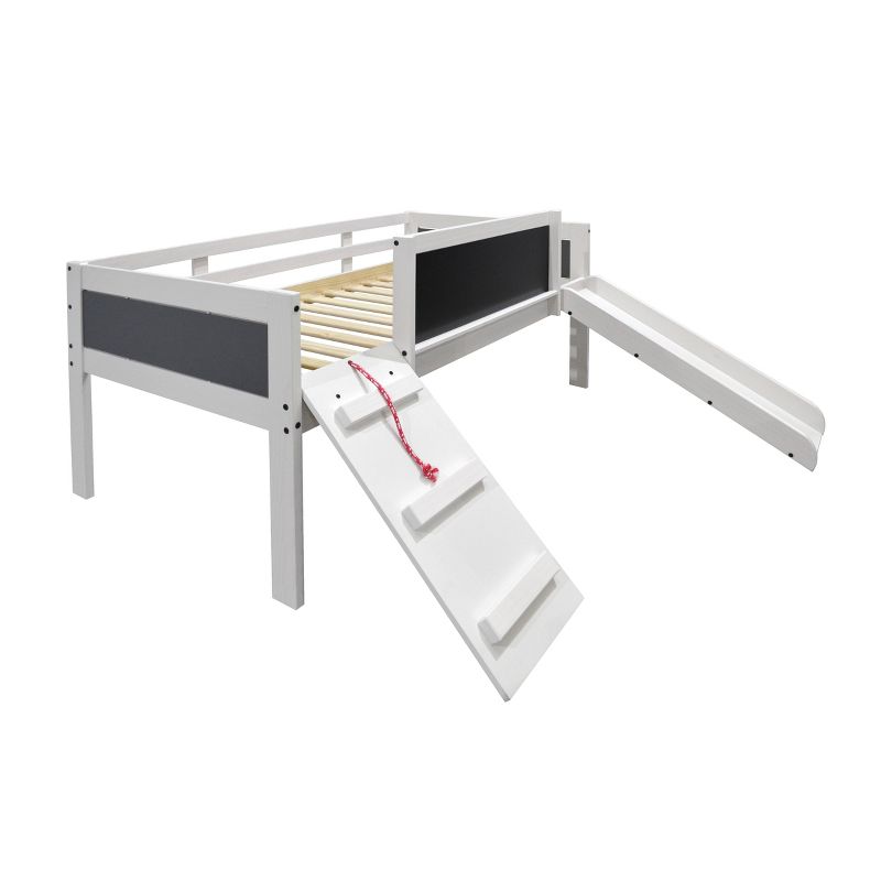 Twin Art Play Junior Low Loft White Wash/Dark Gray - Donco Kids