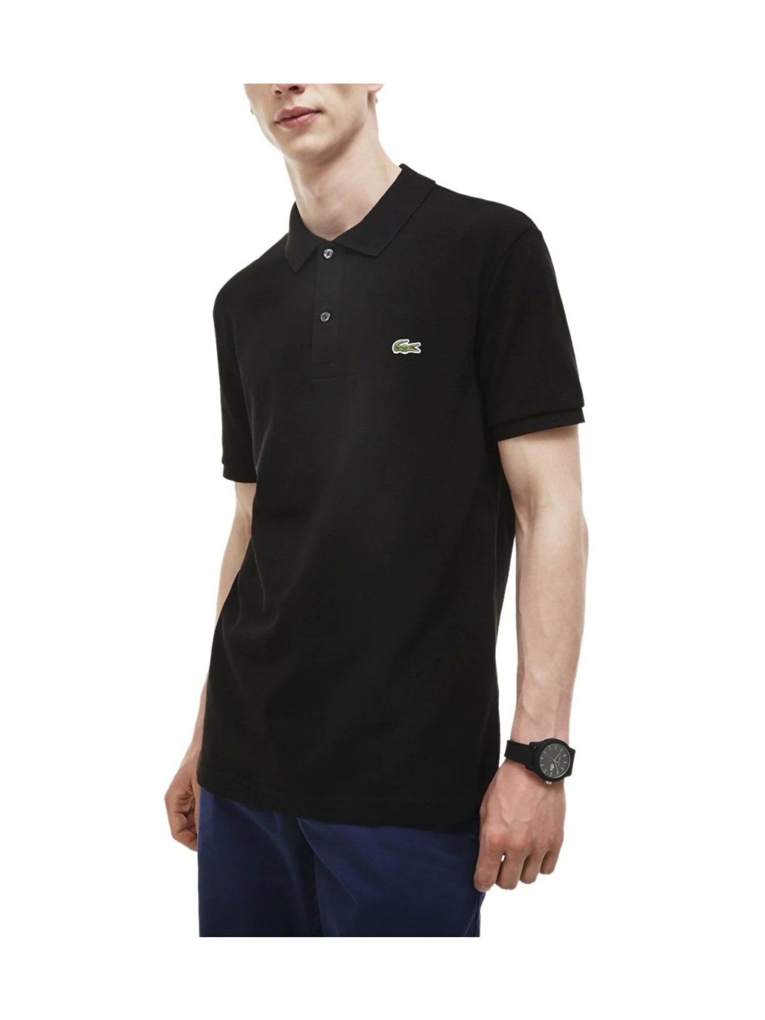 Lacoste Black Slim Fit Cotton Polo T-Shirt