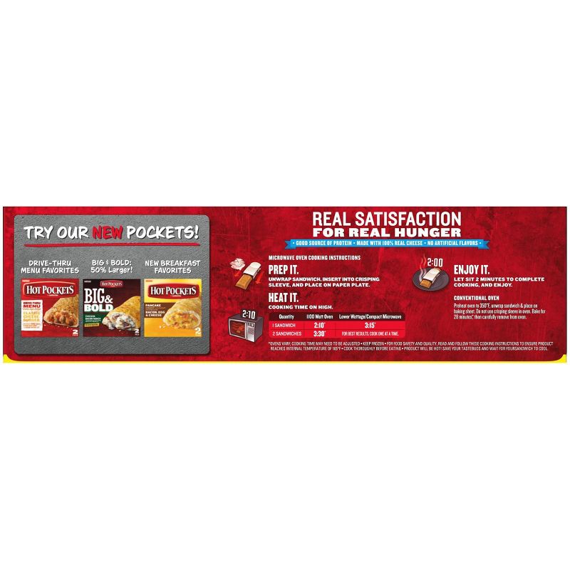 Hot Pockets Crispy Buttery Crust Frozen Hickory Ham & Cheddar Value Pack - 54oz/12ct
