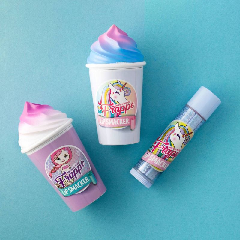 Lip Smacker Beverage Frappe Cup +  Lip Balm - Unicorn/Mermaid - 3pk