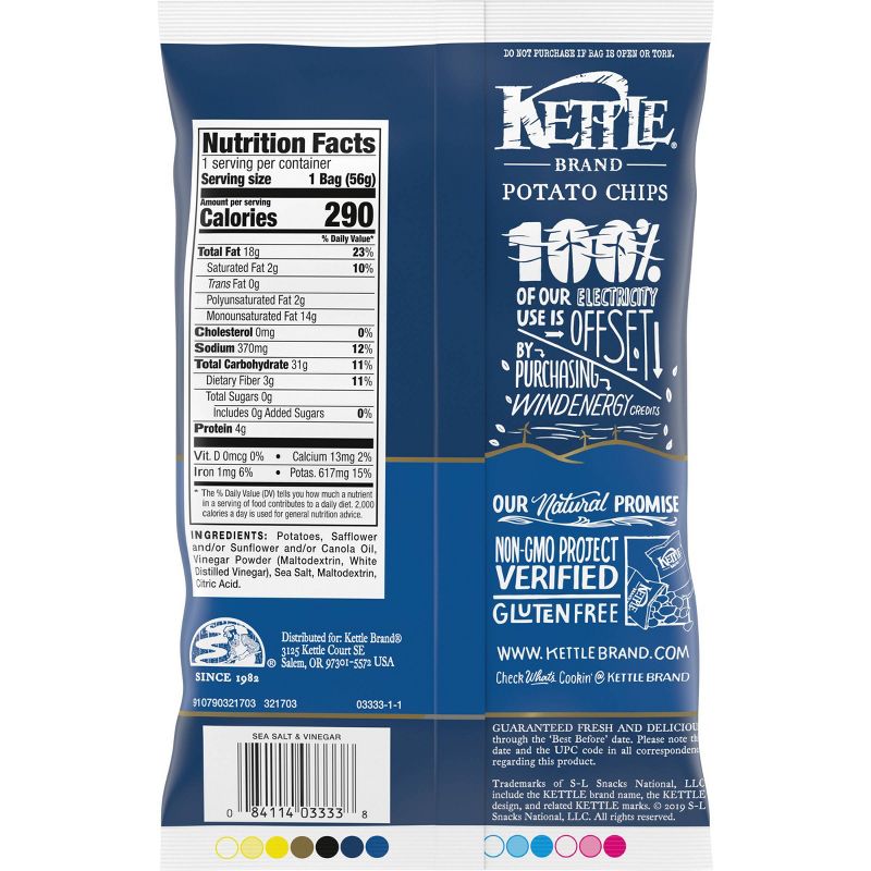 Kettle Café Sea Salt & Vinegar Potato Chips - 2oz