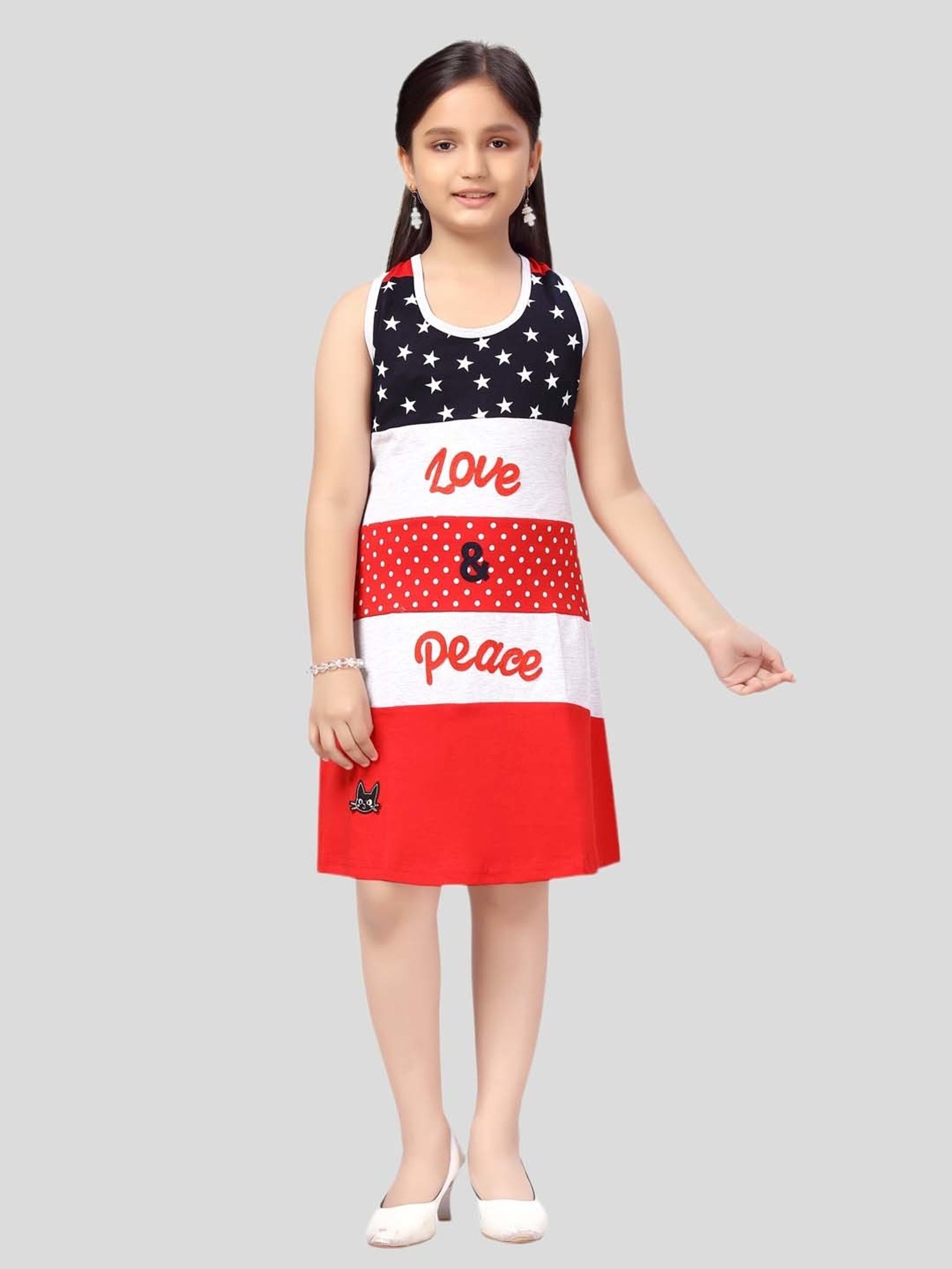 Aarika Kids Multicolor Printed Midi Dress