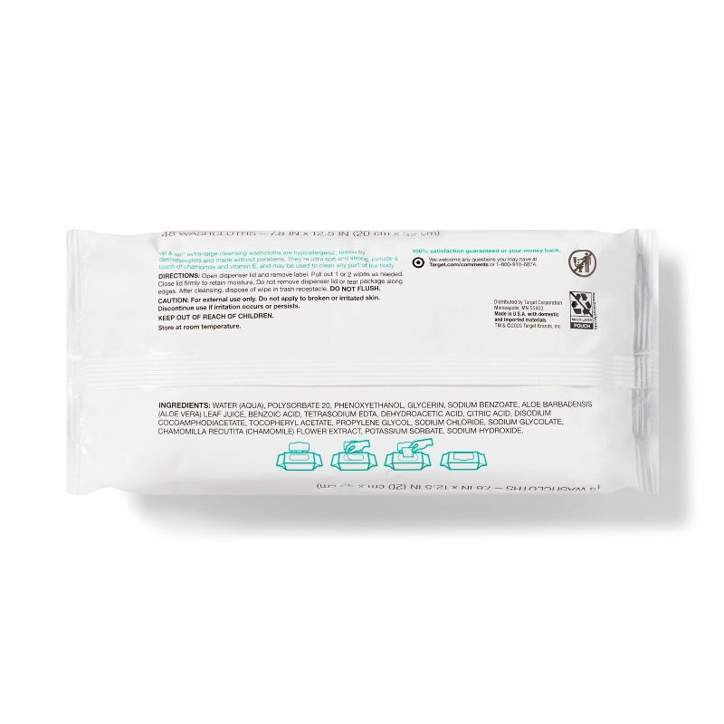 Extra Large Cleansing Cloths - 48ct - up & up™