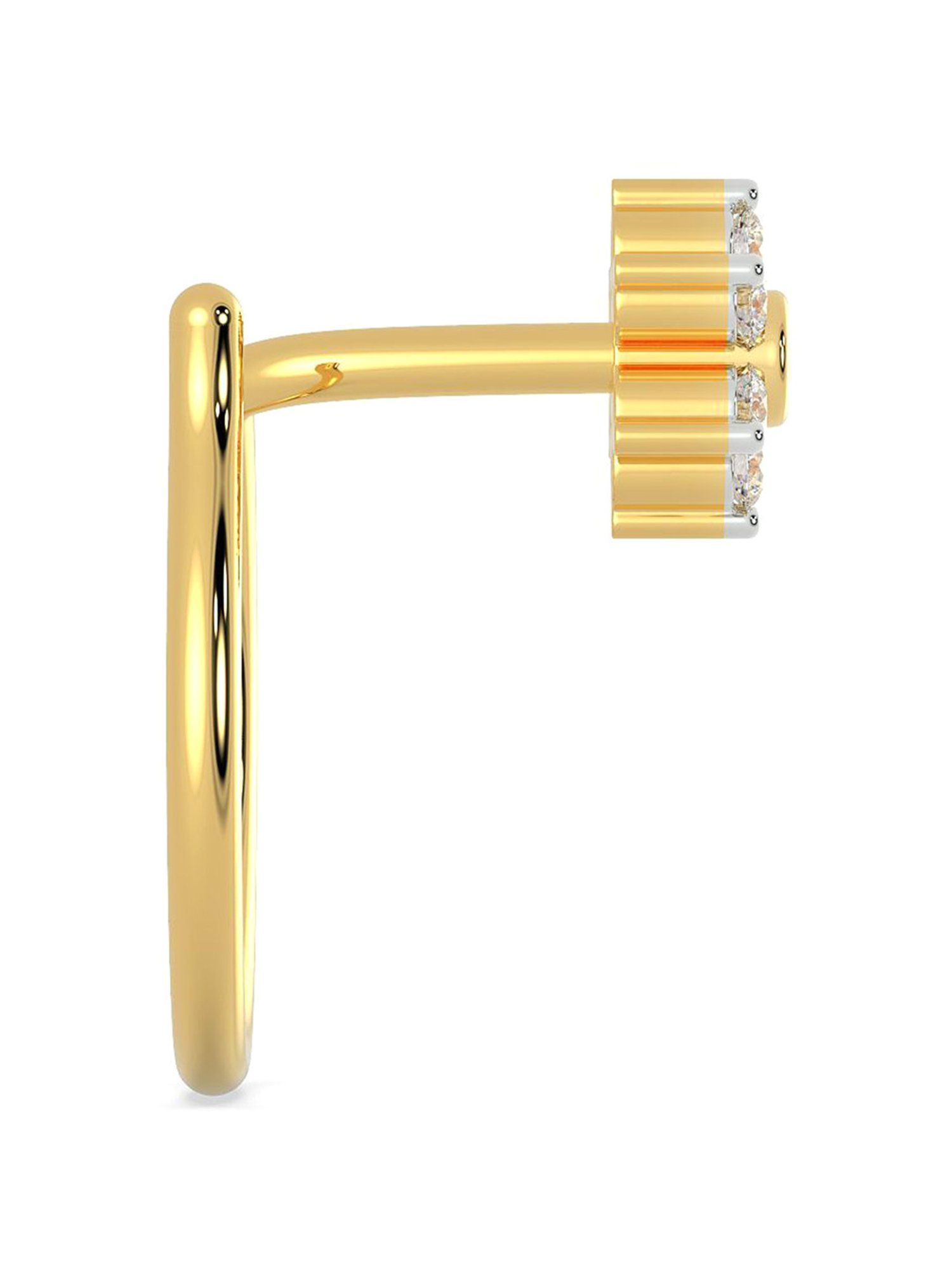 Malabar Gold and Diamonds 18k Gold & Diamond Mine Floral Nosepin for Women