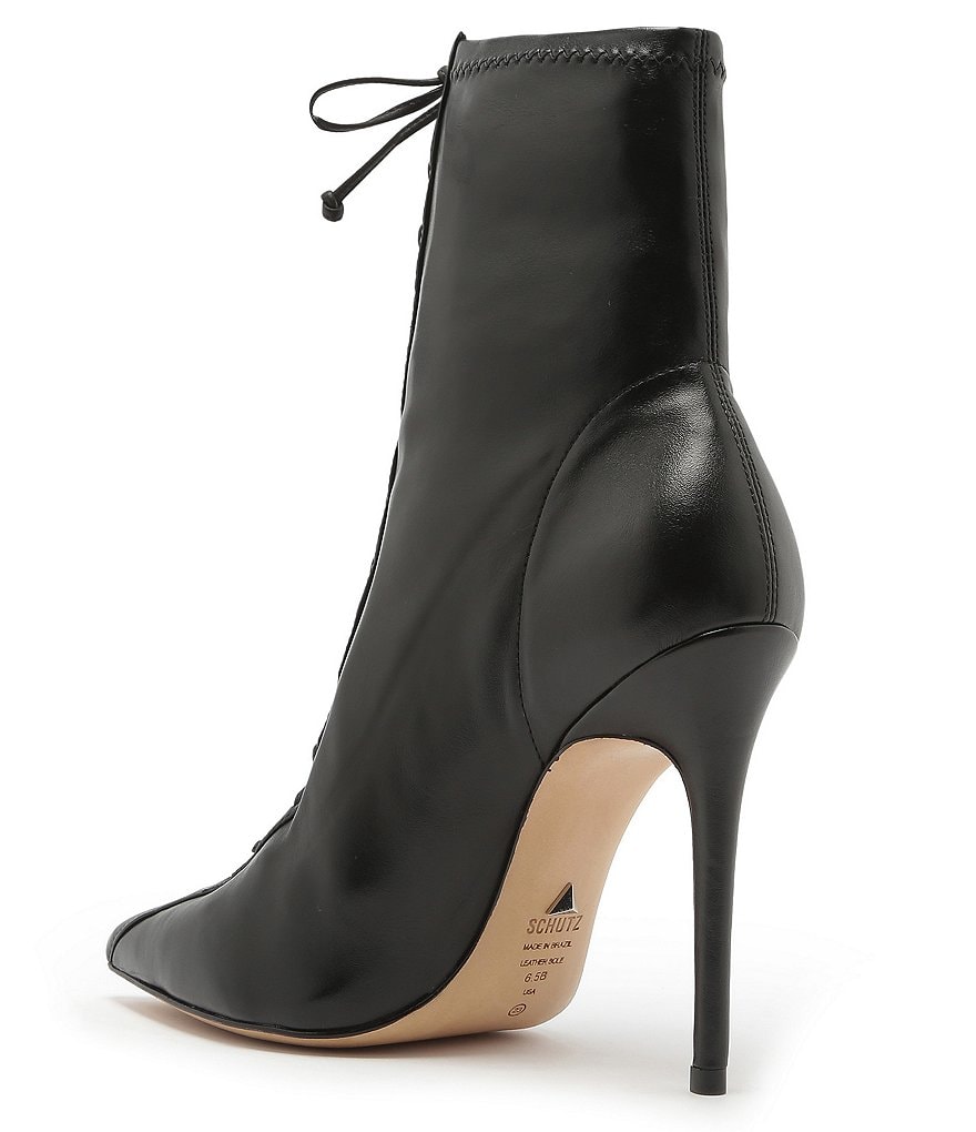 Schutz Tennie Lace Up Stiletto Heel Booties