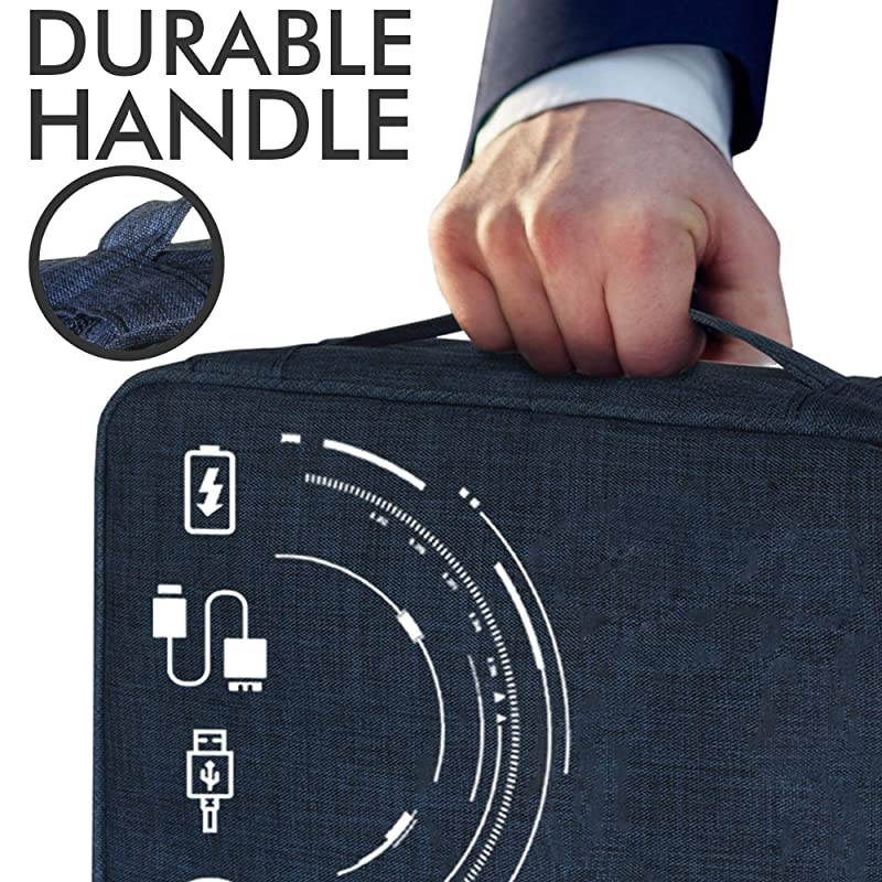 Management Electronic Organizer Travel Case Waterproof Carrying Bag Cable Universal Storage for Chargers Cases Gadget Accessories Portable Bags Organization Best Wire Cord Phone Blue