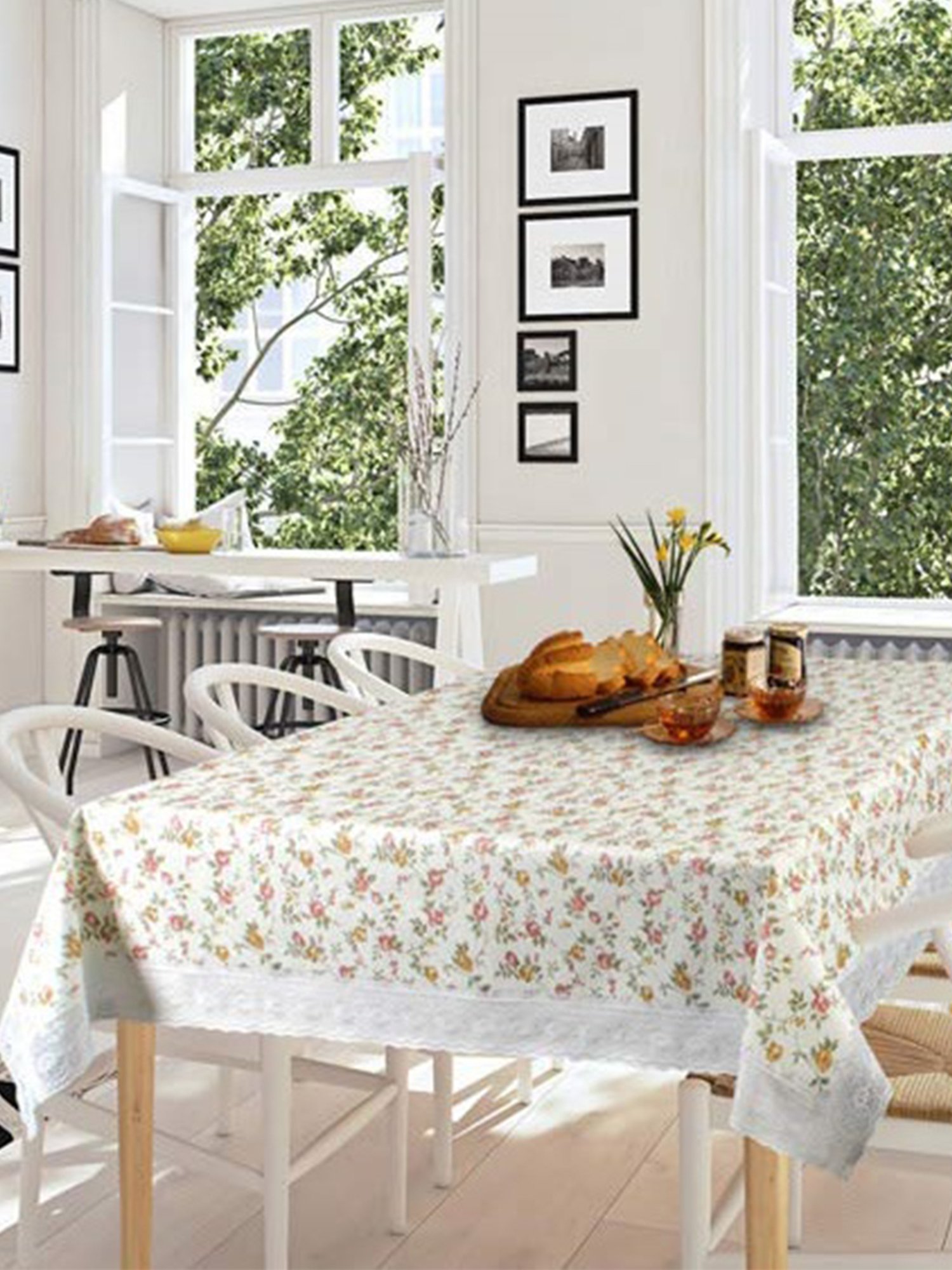 Freelance Floral Beige PVC Set of 1 Table Cloth