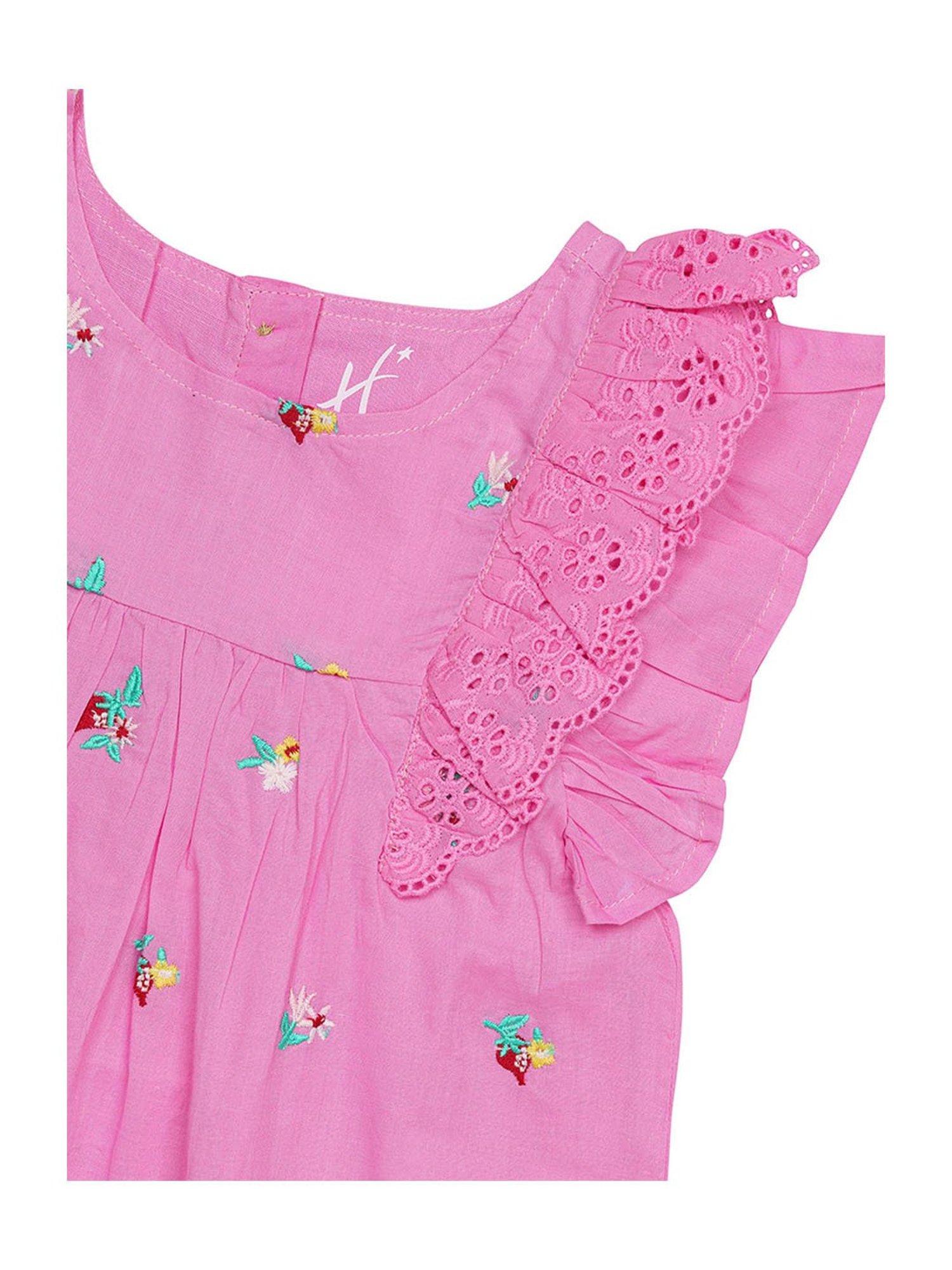 H by Hamleys Girls Pink Embroidered Top