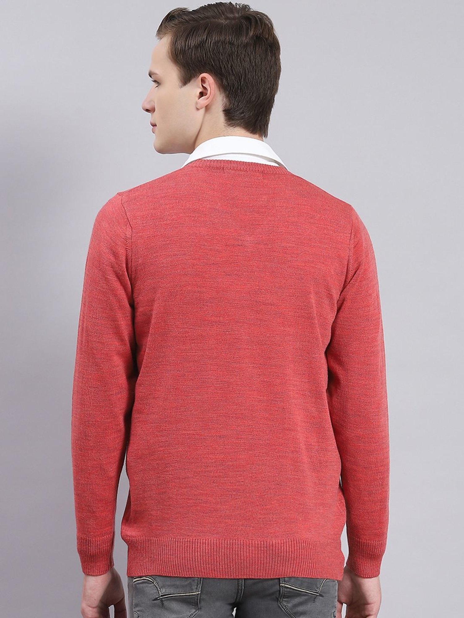 Monte Carlo Gajri Red Regular Fit Pure Wool Sweater