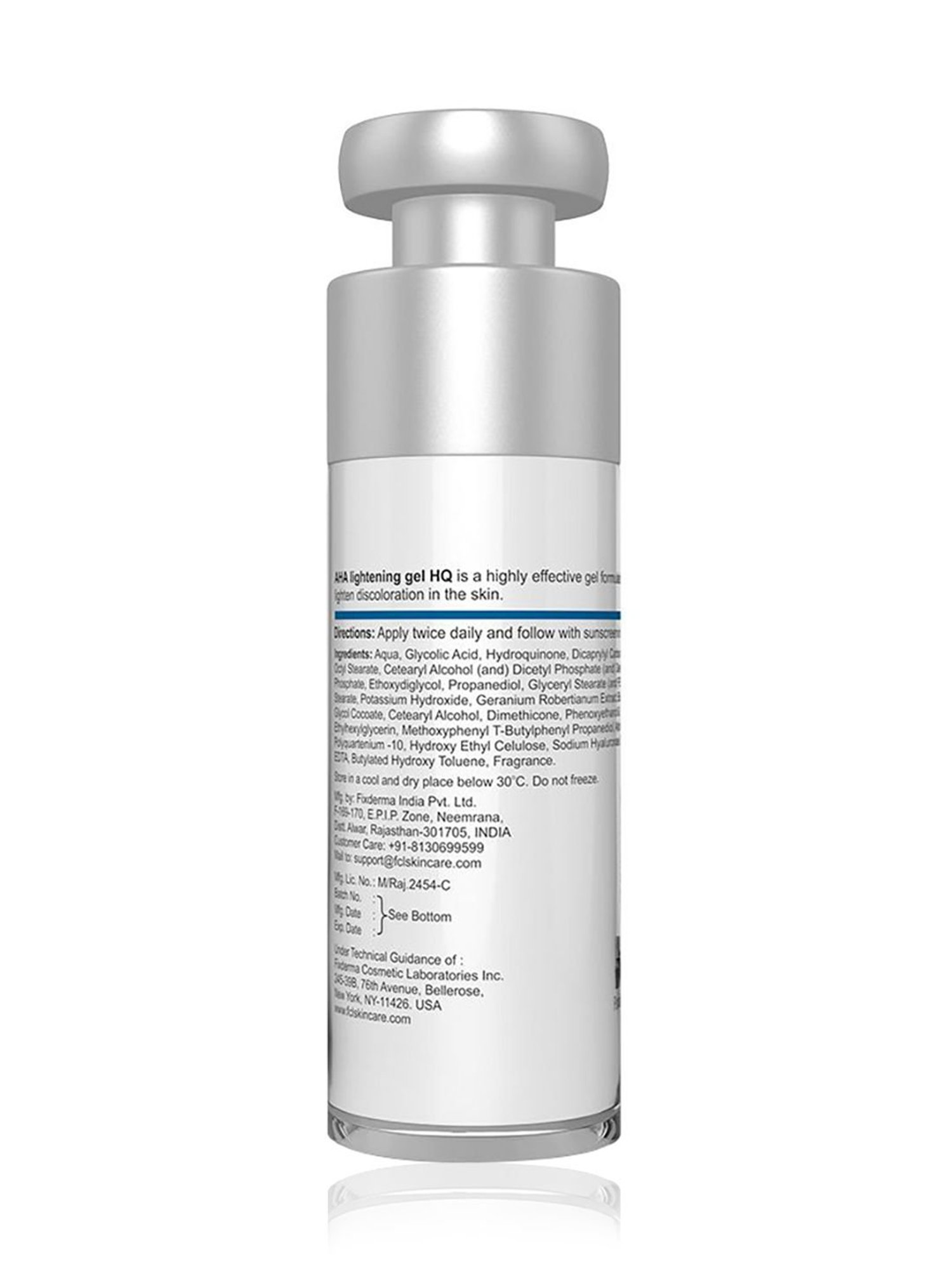 FCL Aha Lightening Gel HQ, Treats Uneven Skin, Freckles,Melasma, Night Serum - 30 ml