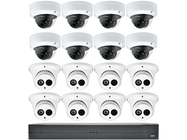 LaView Saturn Professional 16ch DVR with  8x 2MP Dome and 8x 2MP Turret Varifocal Cameras