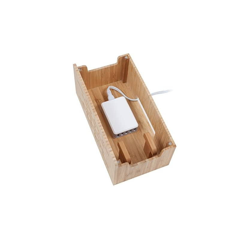 Universal Multi Device Cord Organizer Stand and Charging Station for Smartphones Tablets and Laptops Includes 5USB Port Hub Charger with Power Supply