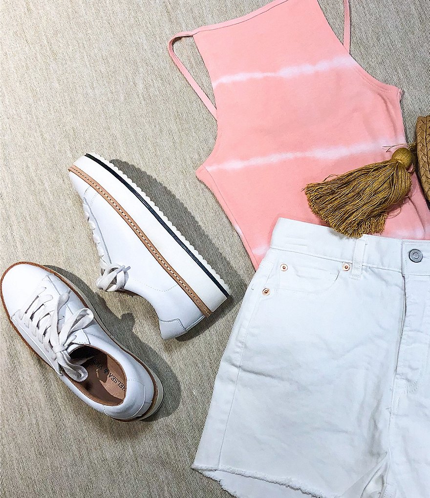 Chelsea & Violet Minie Leather Platform Lace-Up Sneakers